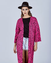 LEOPARD PINK KIMONO