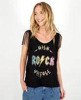 NINA ROCK FRINGED TANK TOP