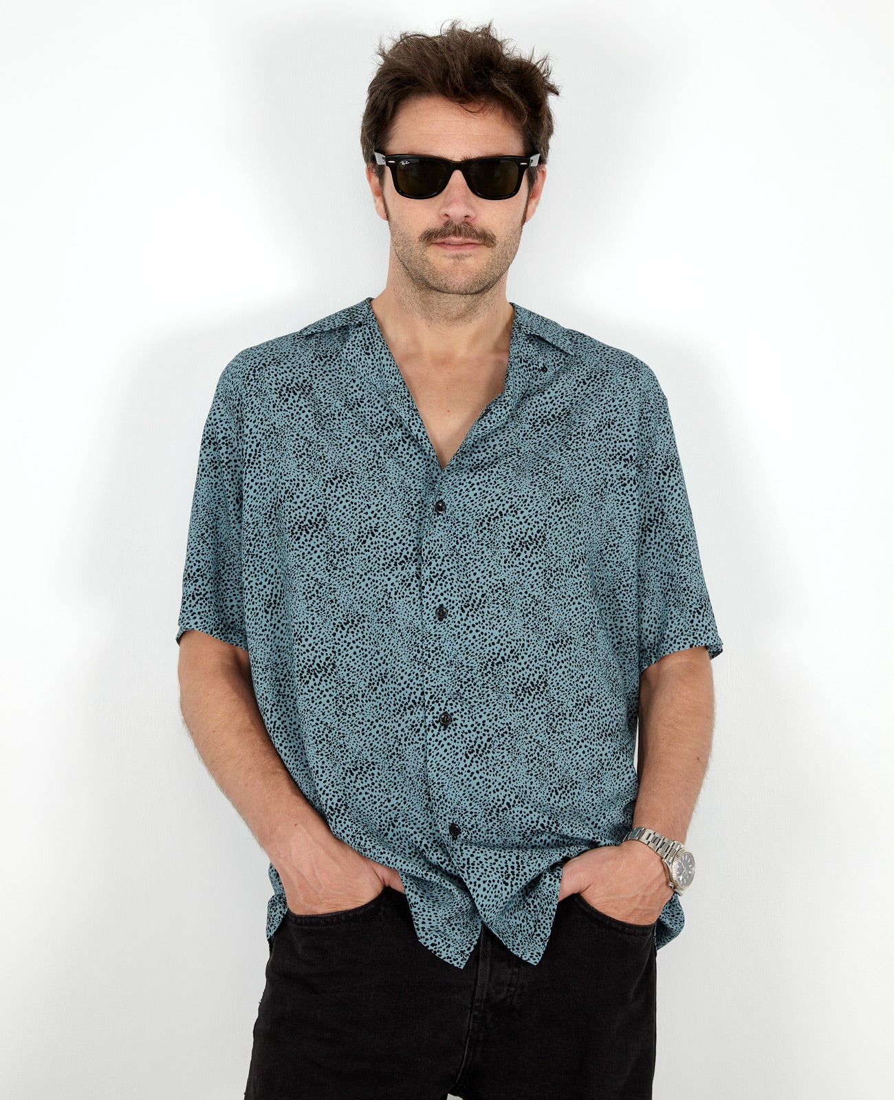 CHEMISE MICK LÉOPARD BLEU